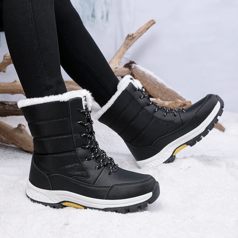 Botas de Nieve de Caña Alta con Plataforma para Mujer, PU, Térmicas e Impermeables image 7