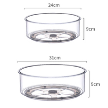 7H厨房梳妆台杂物360度旋转收纳盒置物架透明化妆护肤品转盘调料
