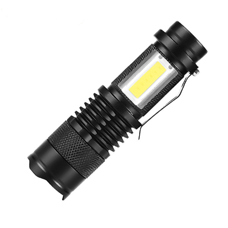 Nuevo mini linterna de aleación portátil UBS recargable telescópica zoom COB luz fuerte linterna al aire libre camping pequeña