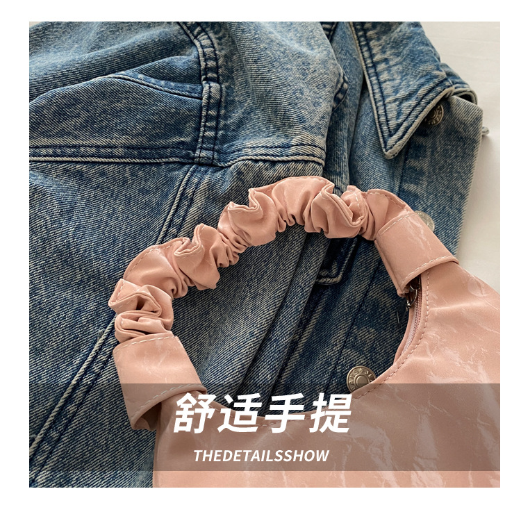 2024 Autumn/Winter ins solid-color stylish handbag with underarm pleats, a gentle Korean-style single-shoulder bag for women undefined