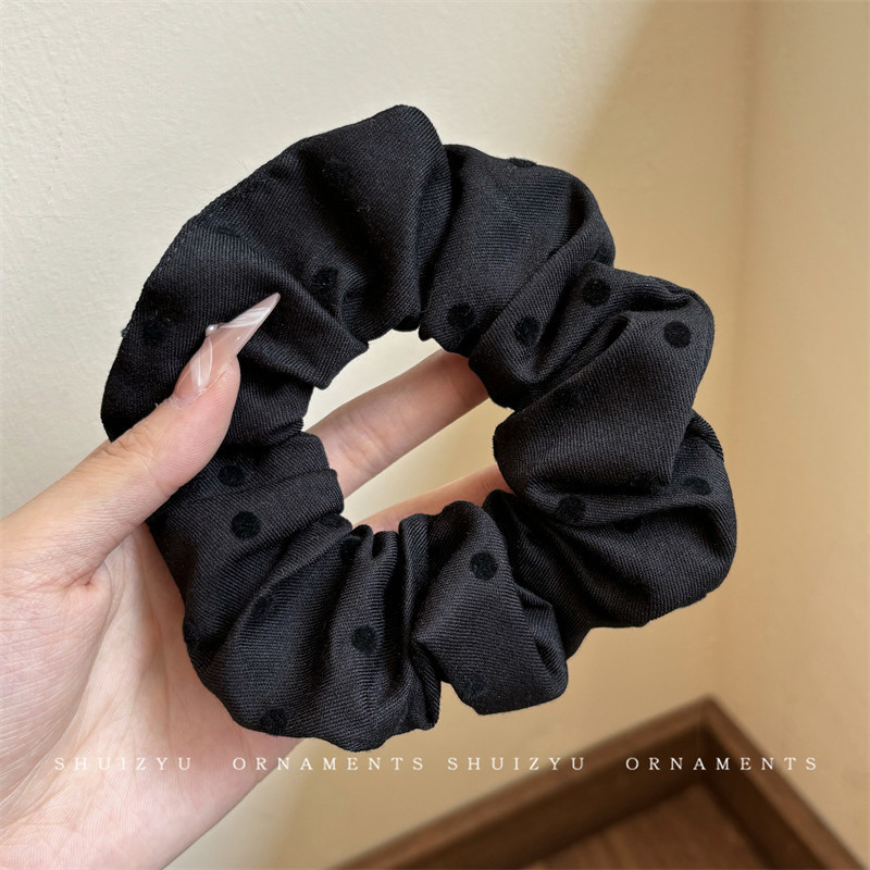 Satín coreano anillo de cabello de intestino grande mujer de moda cuerda de cabeza de alta calidad temperamento flor de cabello bola de cabello toque de cabeza