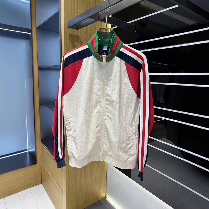 Designer Line/High-End Contrasting Color Splicing! 2025 New Men's Outdoor Sports Loose and Versatile Stand-Up Collar Jacket