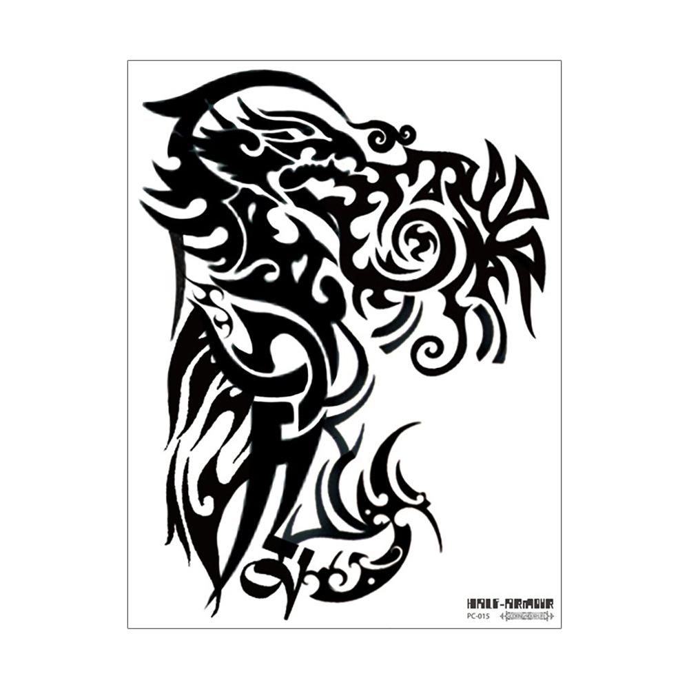 Ruika dragón tatuaje pegatinas impermeable hombres y mujeres sobre el hombro dragón pecho fresco de larga duración tatuaje pegatinas tatuaje