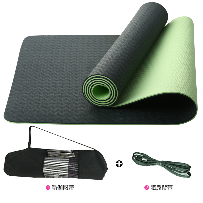 Estera de yoga espesado ensanchado alargado principiante femenino fitness Mat danza antideslizante estera de yoga alfombra de piso casa Yu café