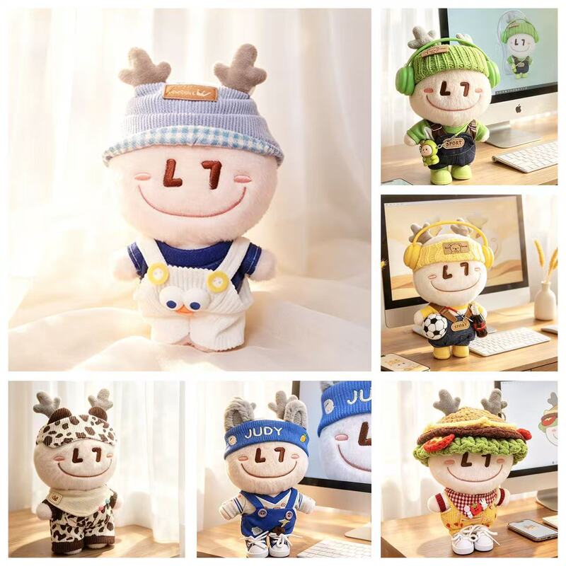Only Doll Clothes】Luhann-Themed 20cm Cotton Doll Celebrity Merchandise Plush Toy with Blue Eyes and Overalls Outfit