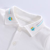 Children's demi-season cotton shirt, white long-sleeve, flower boy costume, top, long sleeve, with sleeve