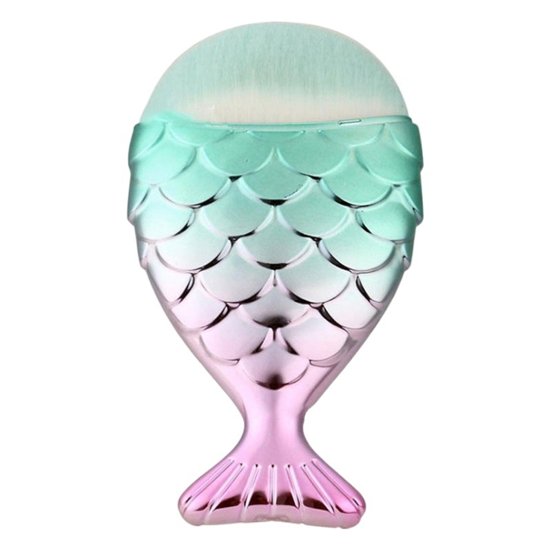 10 pinceles de maquillaje sirena traje pincel de sombra de ojos de cola de pez pincel de sombra de nariz de color degradado pincel floreciente