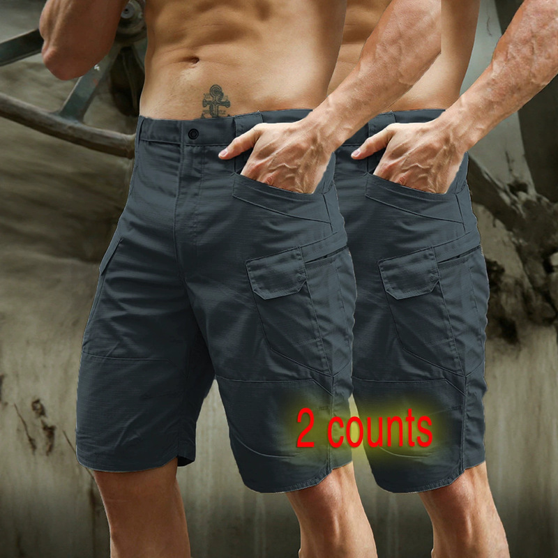 Cross-border foreign trade summer men's workwear outdoor jogging straight-leg multi-pocket shorts tactical casual pants in stock wholesale