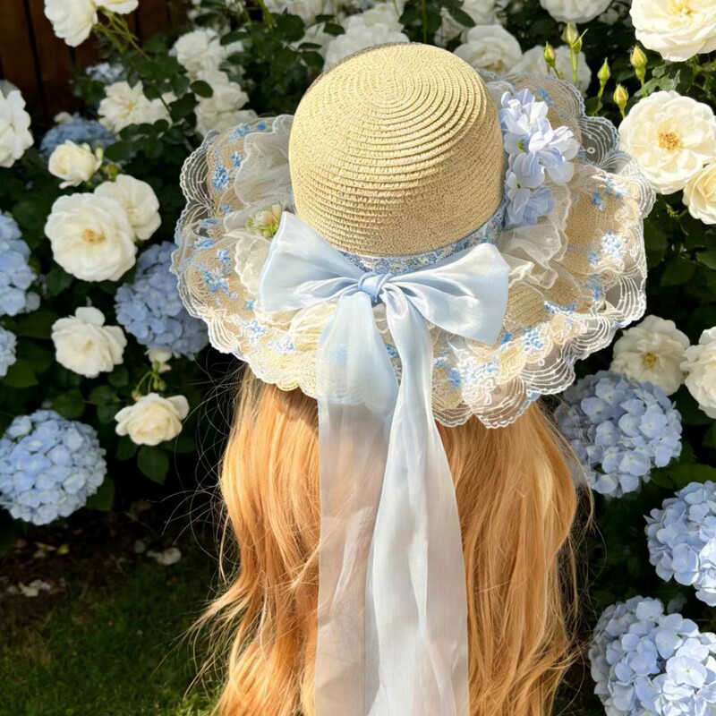 Forest-Style Super Fairy Lace Straw Sun Protection Hat, Sun Hat for Girls, Beach Hat for Summer Forest-Style Super Fairy Lace Straw Sun Protection Hat, Sun Hat for Girls, Beach Hat for Summer