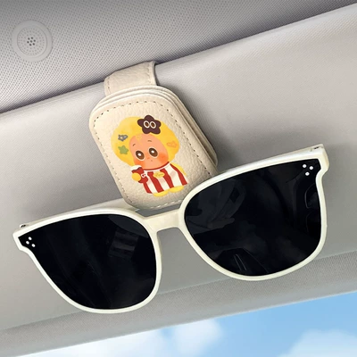 Car Interior – Car Glasses Clip/Bill Clip - beige-cola-star-man