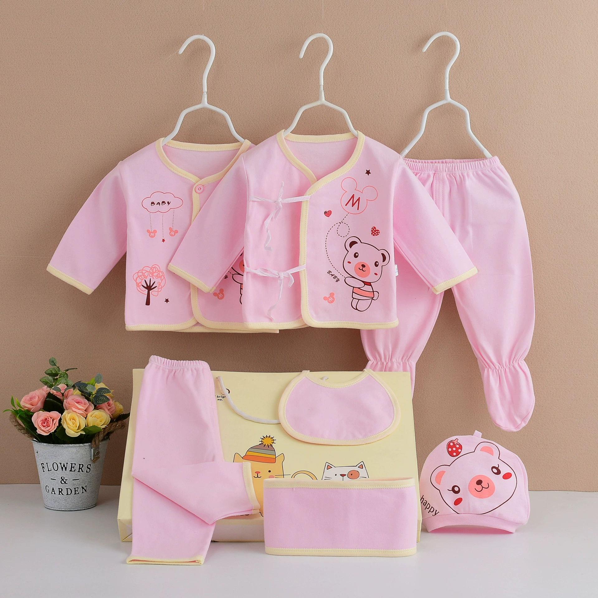 Plastic children's set for new born, sweater, combed cotton