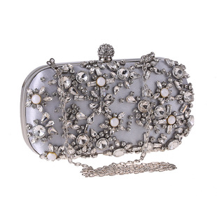 Cross-border source dinner bag European and American banquet fashion hand bag diamond gift bag square box small square bag 7666-11