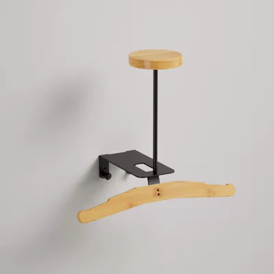 Storage Rack, Motosiklet dəbilqə rəfləri - single-bamboo-wood-style