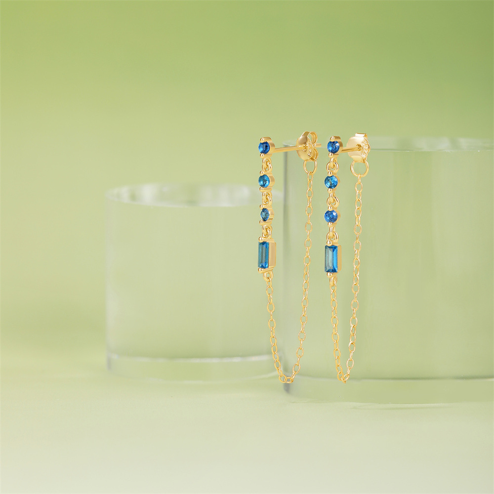 2g Weight 925 Sterling Silver Ear Needle Material Zircon Inlay Material Drop Earrings Classification 1 Pair Quantity Holiday, Banquet, Daily Occasion 925 Sterling Silver Material Geometric Pattern Women's Gender Tassel, Plating Design Simple Style Style 1 Pair 925 Sterling Silver Zircon Geometric Drop Earrings 13