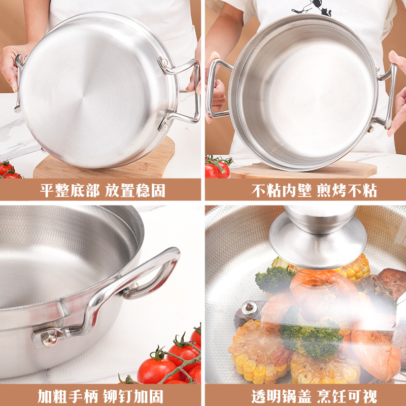 18 / 10 de acero inoxidable japonés sin recubrimiento de panela