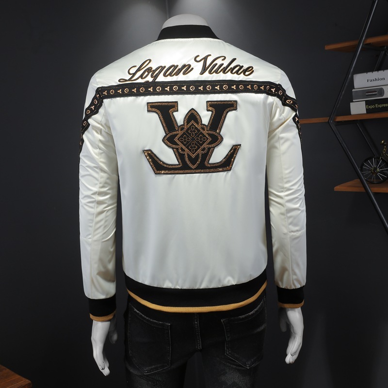 ヨーロッパ駅2025春秋新作男性カジュアル野球襟刺繍ビッグジャケット男性ファッションブランドカジュアルコート|undefined