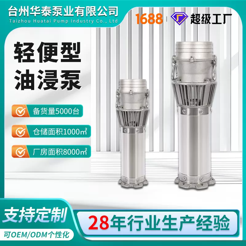 定制油浸泵永磁变频抽水泵全不锈钢海水排涝大流量鱼塘灌溉水泵
