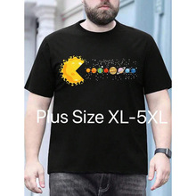 G 37557 Planet print loose men's short sleeve ����ӡ��������