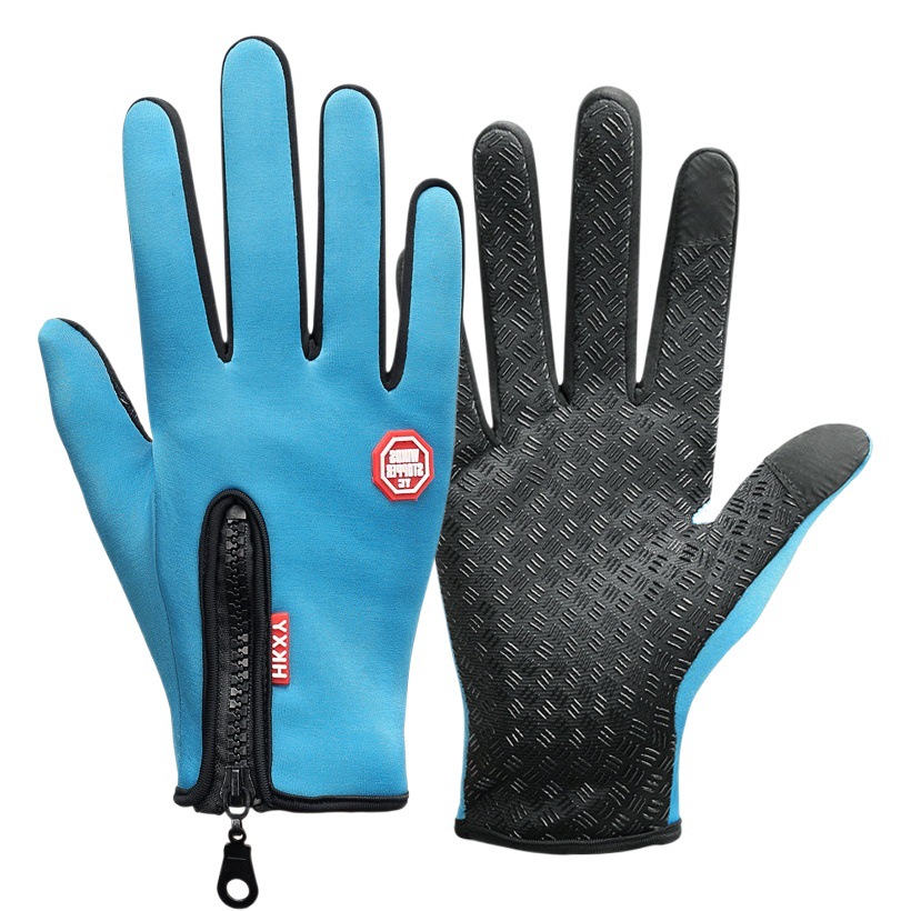 Guantes calientes de ciclismo al aire libre Otoño e Invierno hombres y mujeres deportes guantes de fitness forrados de lana a prueba de frío impermeable guantes de pantalla táctil