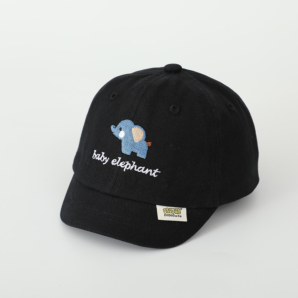 Sombreros de primavera para bebés pequeños elefantes bordados delgados sombreros de goma suave para bebés sombreros de béisbol de protección solar para niños y niñas