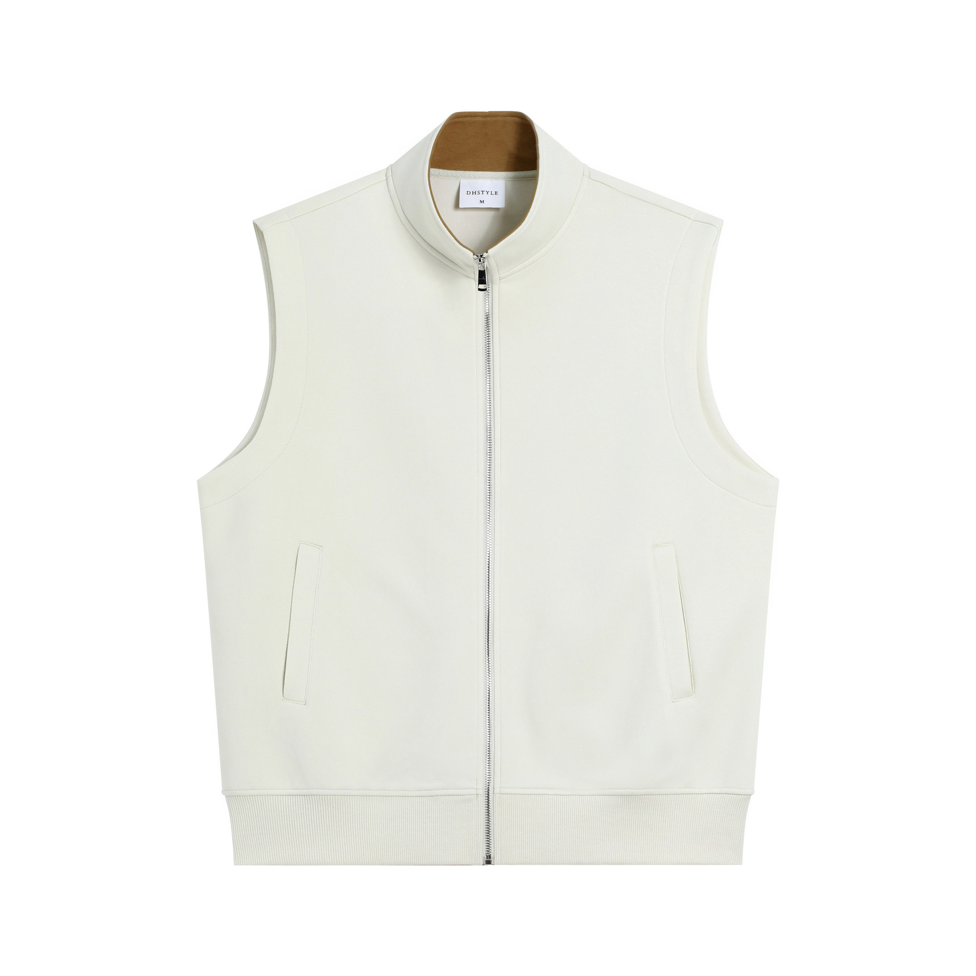 Chaleco Casual Sin Mangas para Hombre 380g de Mezcla de Algodón con Cierre para Uso Casual