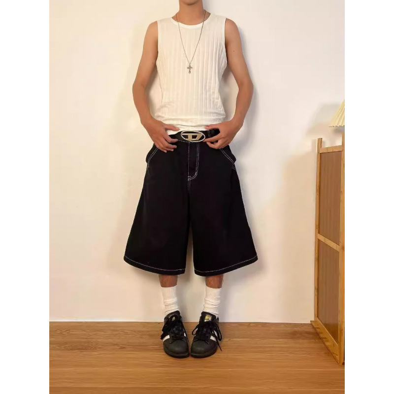 Cross-Border Amazon Jnco Fully Embroidered Skateboard Shorts Street Hip-Hop Wexwear Pattern Embroidered Jeans