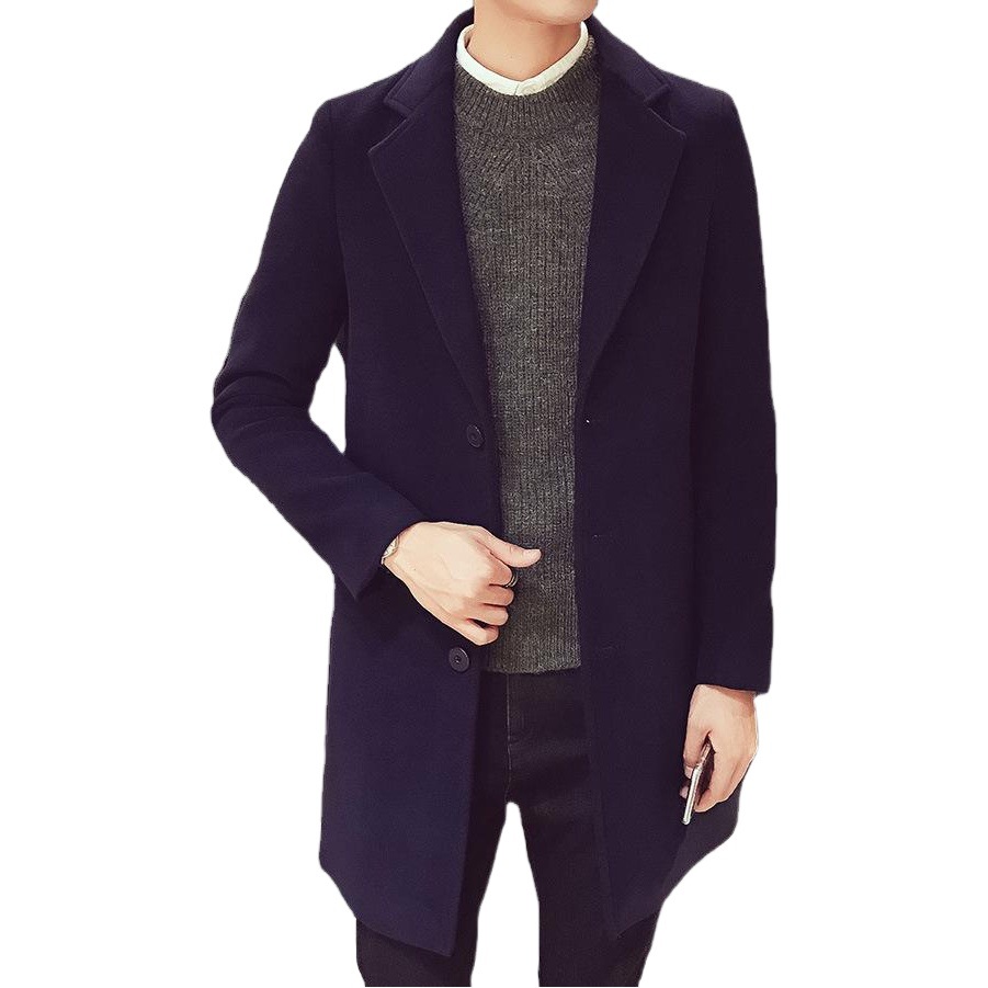 Gabardina de los Hombres estilo coreano otoño e invierno abrigo de lana de longitud media abrigo de lana 2022 nuevos hombres de Moda Ropa de otoño