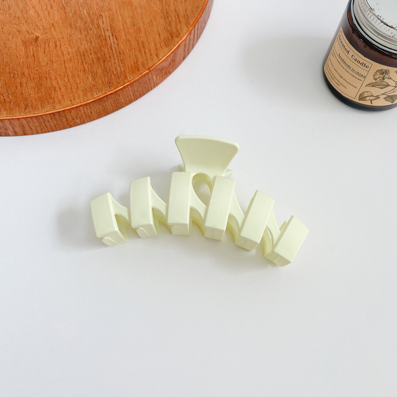 Pinza de pelo blanco femenino verano alto sentido Cabeza trasera updo tiburón clip gran horquilla esmerilado baño horquilla tocado