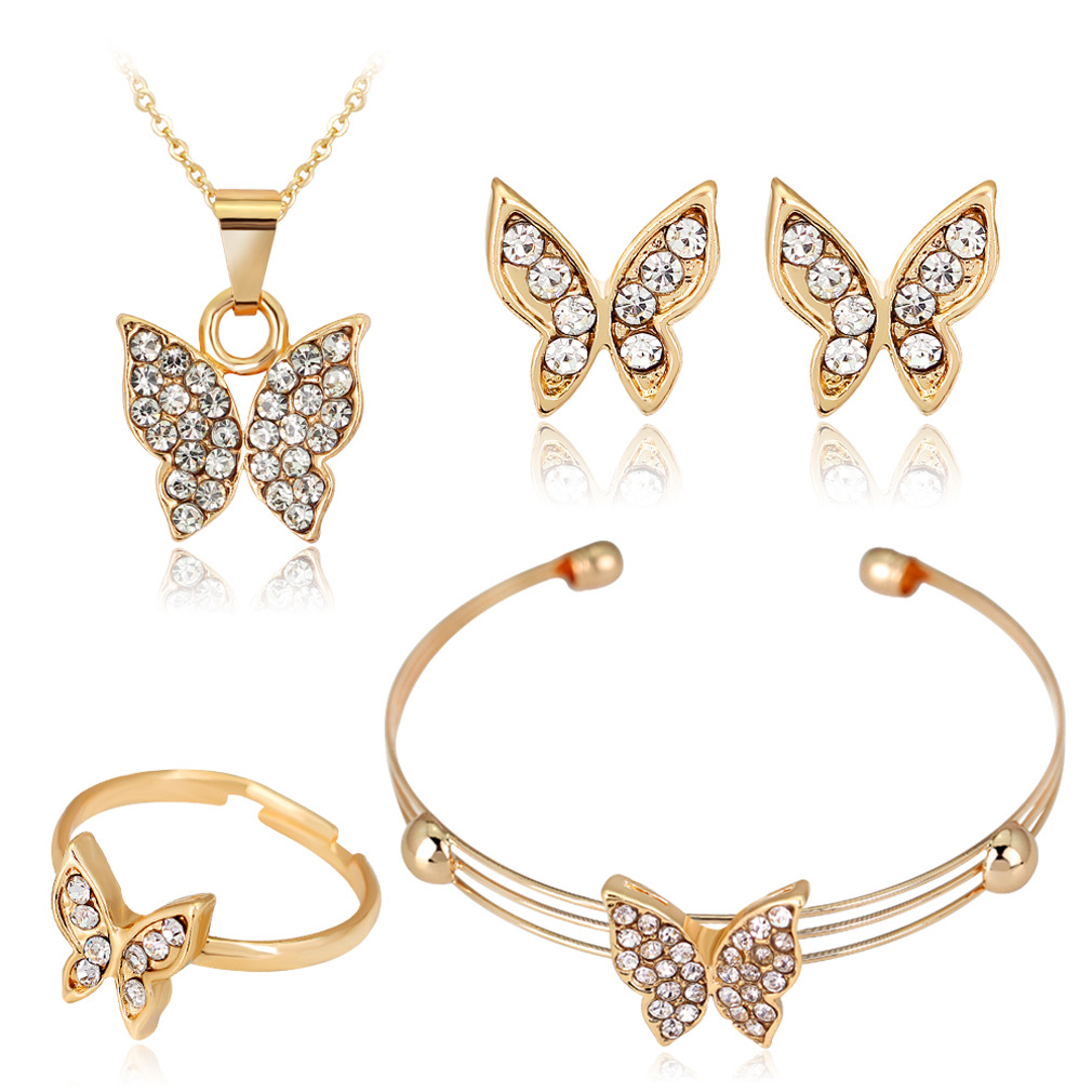 Elegant Lady Streetwear Butterfly Alloy Plating Inlay Zircon Women's Jewelry Set display picture 1