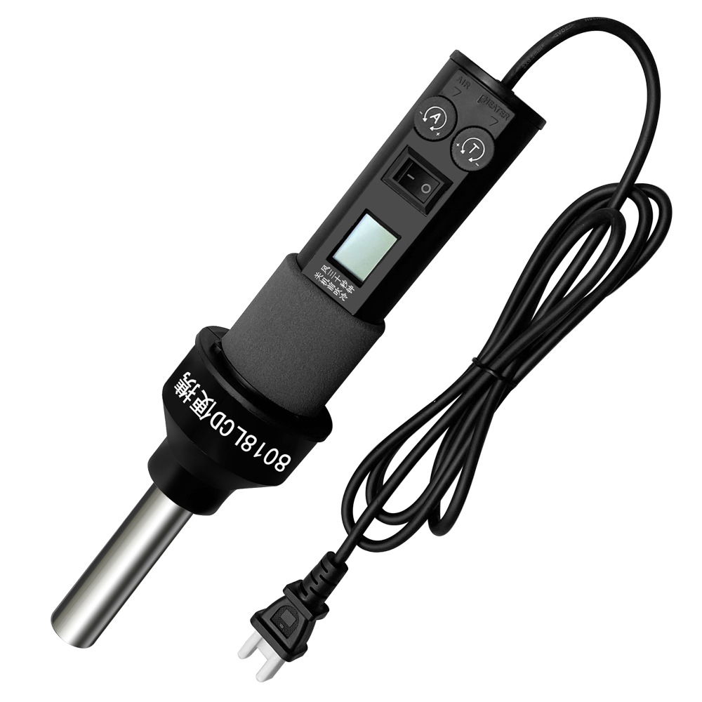 Pistola de aire caliente portátil con control de temperatura LCD 8018, pistola de secado industrial 850, soplador de aire caliente con pantalla digital.