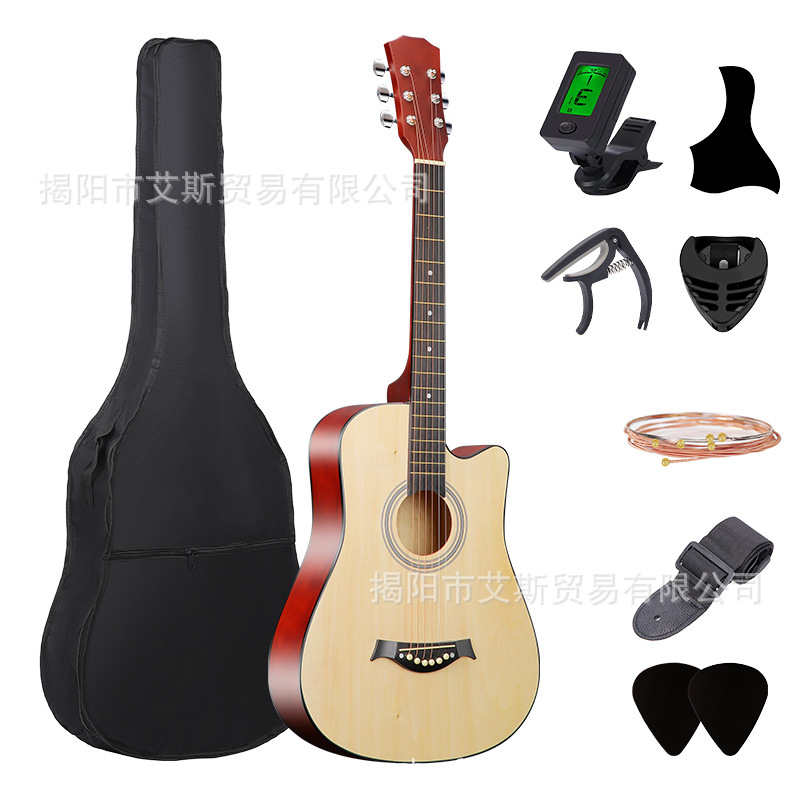 Guitarra para principiantes, chicas, baladas, guitarra de 38 pulgadas para principiantes, guitarra especial para niños, instrumento de práctica