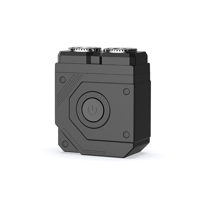 新型黒銀色電動ミニシェーバー ポータブル回転式カッター 全身水洗い可能電動シェーバー