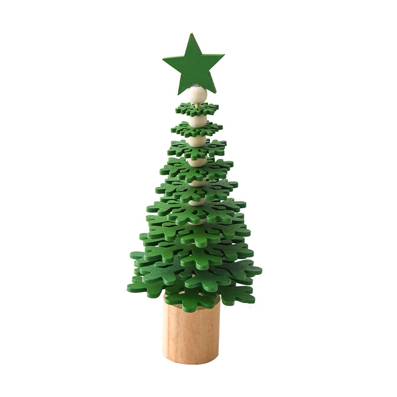 越境新品クリスマスツリー家庭用小型ミニデスクトップ置物木製五芒星クリスマスツリークリスマスプレゼント|undefined