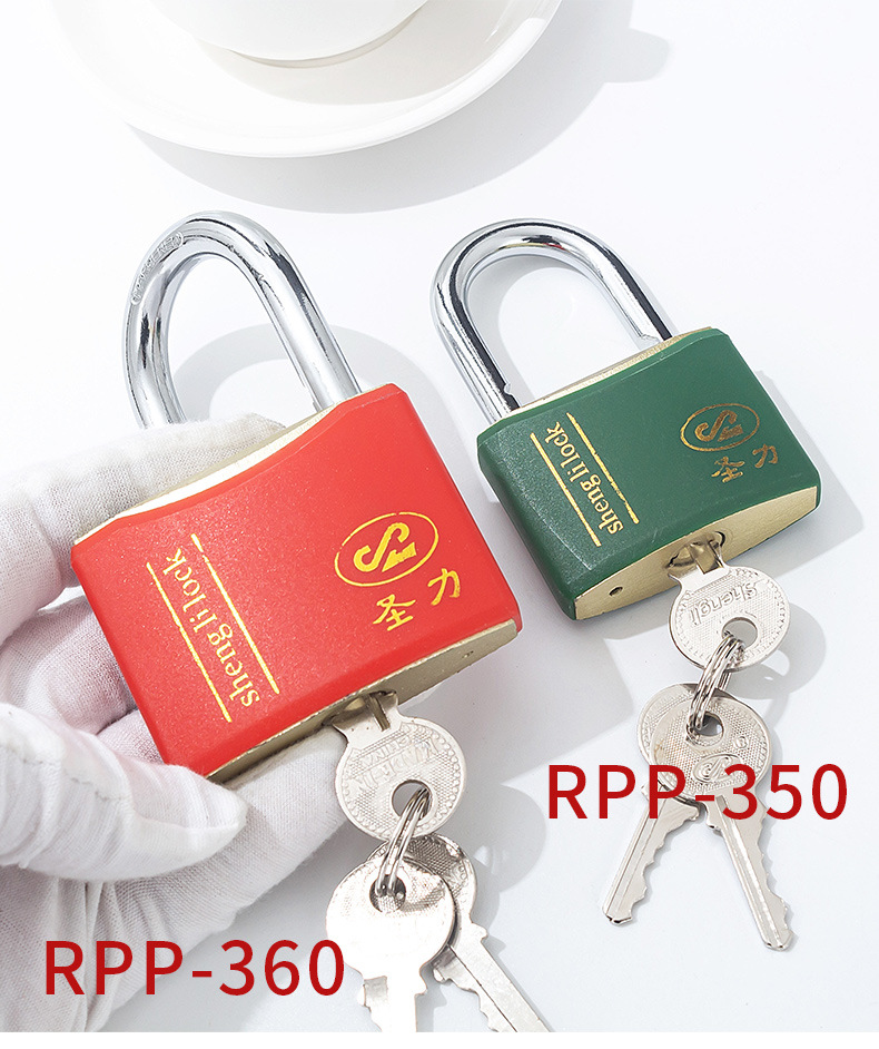 Factory direct supply of Shengli brand arc-shaped rubber-coated locks, multi-color copper core locks, cabinet locks, door locks, and customizable brand casing iron padlocks pic 21