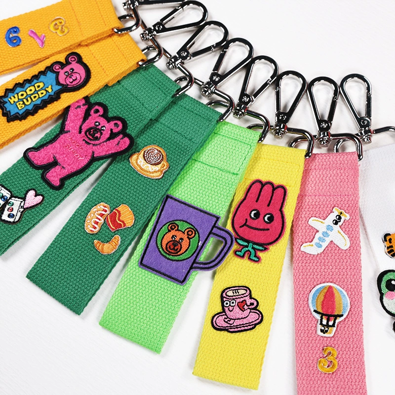 Корейская вышивка наклейка клейкая наклейка DIY шшитая холст вышивка брелок подарочная нейлоновая лента брелок