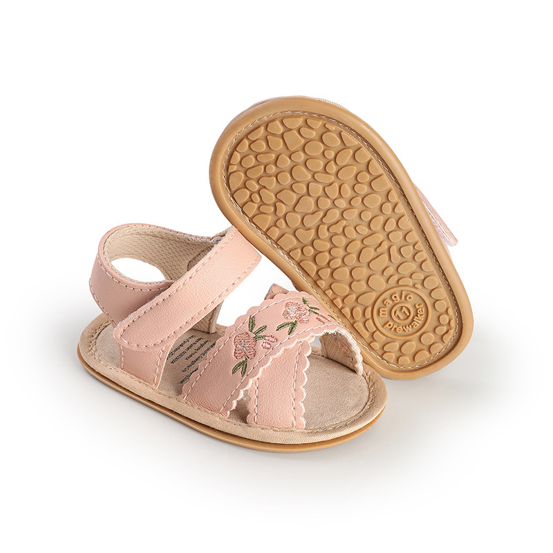 Sandalias de Primeros Pasos para Bebé 6-12 Meses de Cuero PU Transpirables y Antideslizantes para Verano