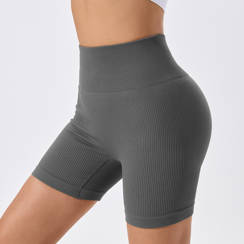 Amazon Specializes in Seamless Yoga Pants Solid Color High Elastic Threaded Buttocks Sports Running Fitness Shorts for Women Amazon