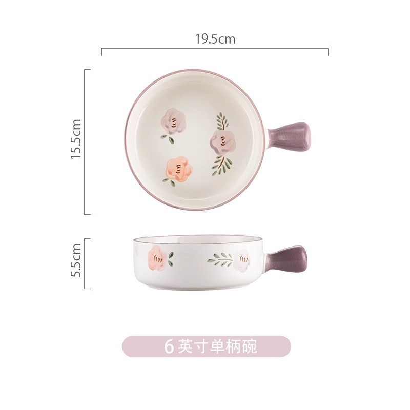 Tazón de cerámica púrpura y traje de plato Hogar Japonés nuevo tazón y plato vajilla fresca inauguración de la casa nuevo tazón de plato y palillos traje