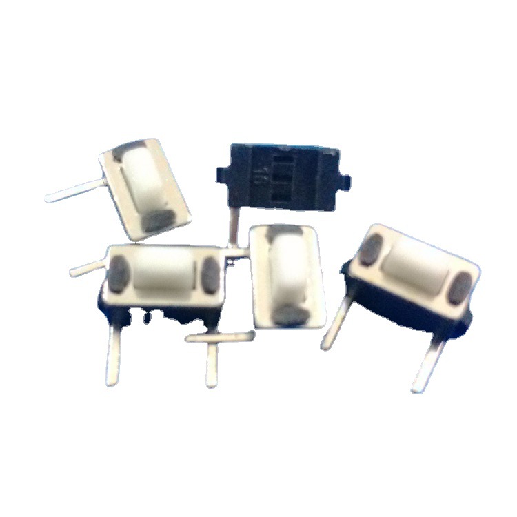 轻触开关边二脚系列3*6-5H白柄边二脚开关两边带耳朵微型开关