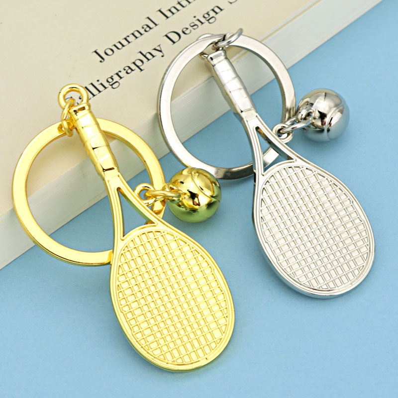 Creative new mini tennis racket key chain simulation tennis racket squash key chain custom sports meeting small gift