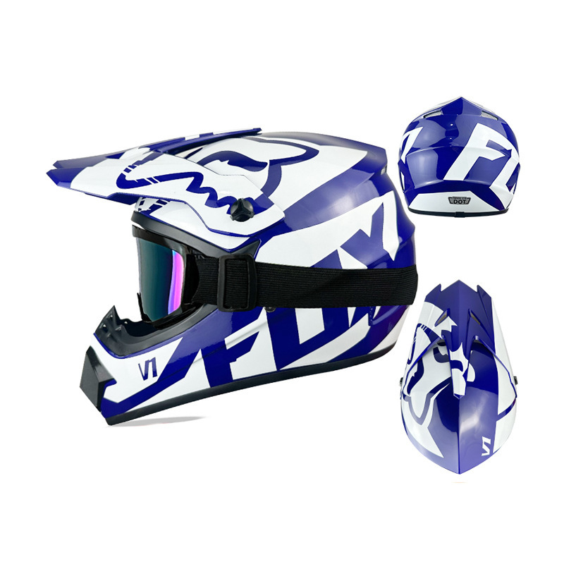 Off-Road Helmet Dot Beach Mountain Full-Face Helmet Youth Kart Riding Helmet Electric Vehicle Safety Helmet