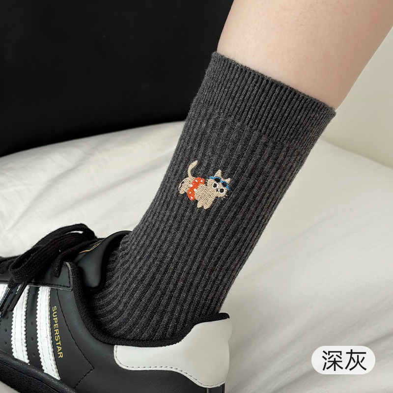 袜子女秋季中筒袜堆堆袜棉袜刺绣ins潮韩系卡通百搭诸暨袜子批发|undefined