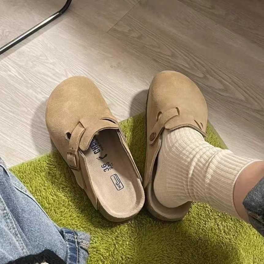 Обувь Birken Женская весна и осень новая внешняя одежда толстая подошва увеличивается, а половина тапочек Baken Baotou ленивая повседневная одиночная обувь