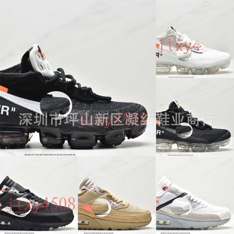 [Ow Co-Branded] Vapormax Fk M2018 Ten90 Off Co-Branded Virgi Air Cushion Running Shoes