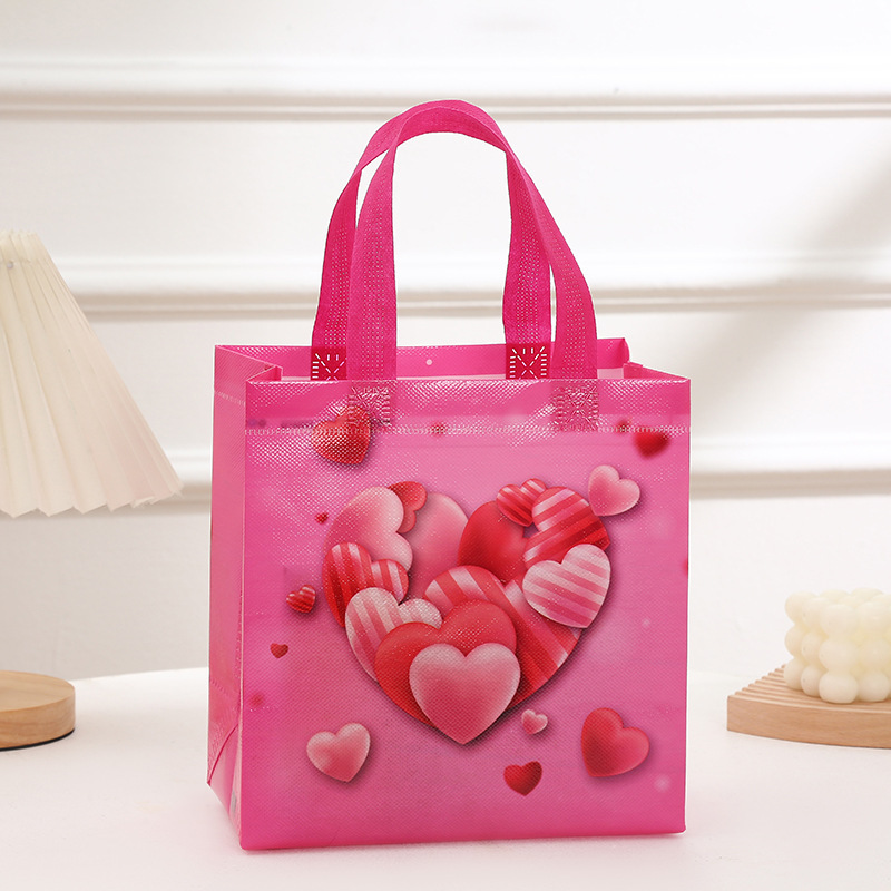 food packaging bag Storage & Cleaning 1 Piece Quantity Valentine's Day Birthday Simple Style Heart Shape Nonwoven Daily Gift Bags 1 Piece