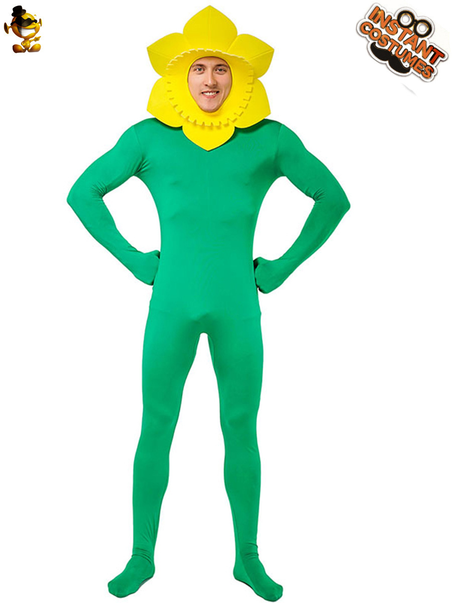 Disfraz de girasol para hombre, atuendo divertido para actuaciones en escenario, disfraz de cosplay, juegos de rol, desfile de moda.