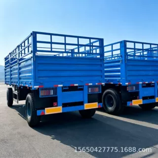 拖拉机半挂车 左右自卸拖车 农用自卸半挂车 四轮低平板拖车