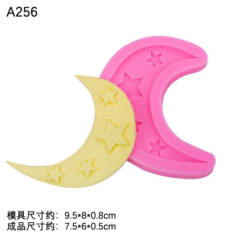 Luna estrella Lollipop molde de silicona para hornear decoración Fondant chocolate arcilla cerámica suave Accesorios