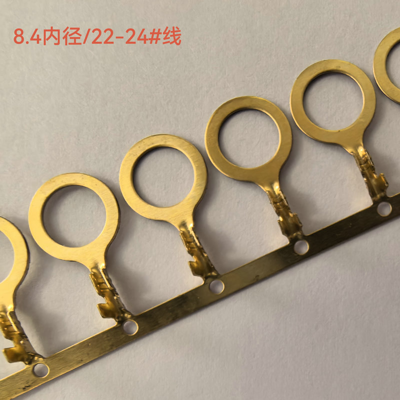 环形接线片冷压接电片黄铜鼻子电线连接器圆形裸端子生产厂家