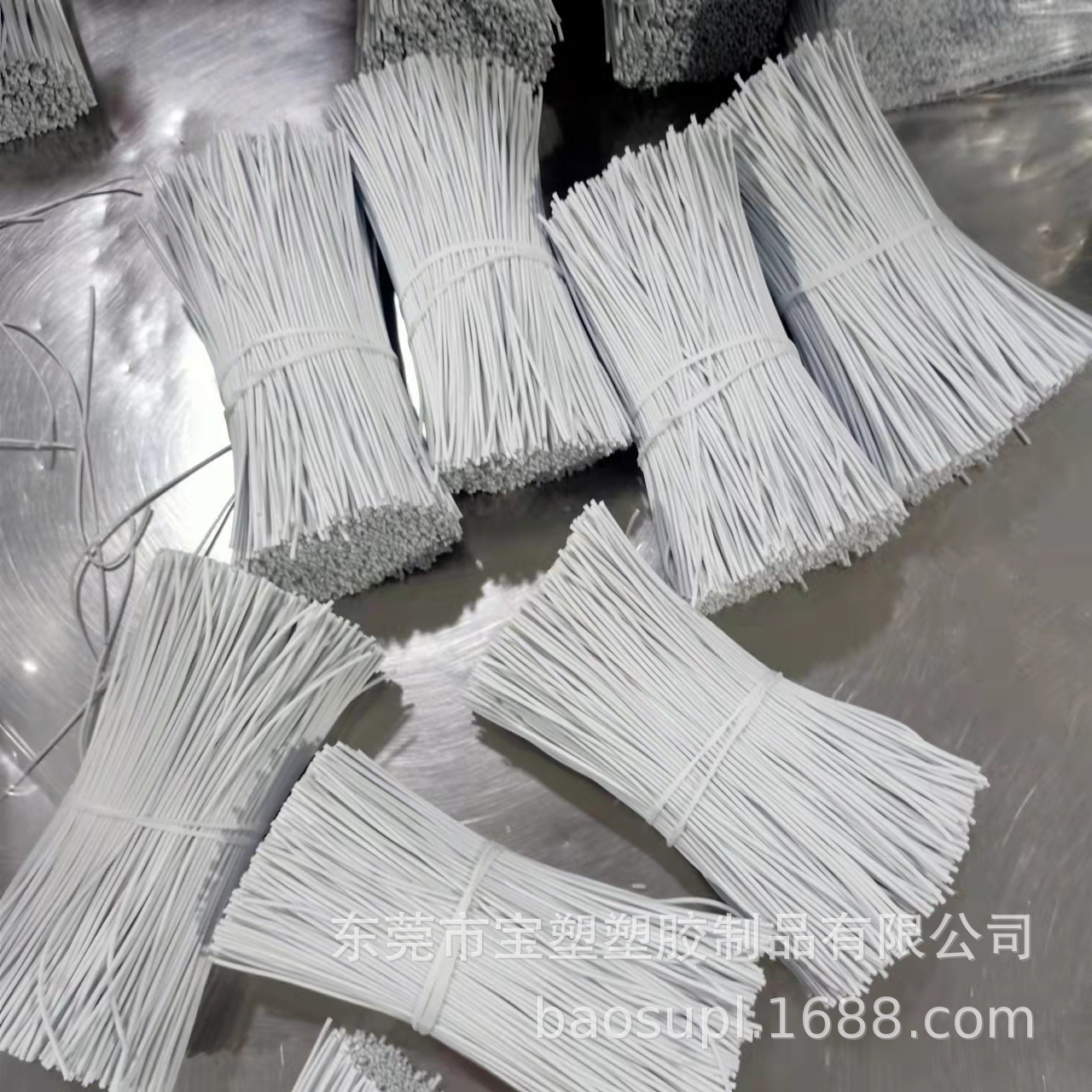 批发价 电镀锌扎线 PE黑色椭圆 有芯扎带 包胶铁扎线园林扎丝